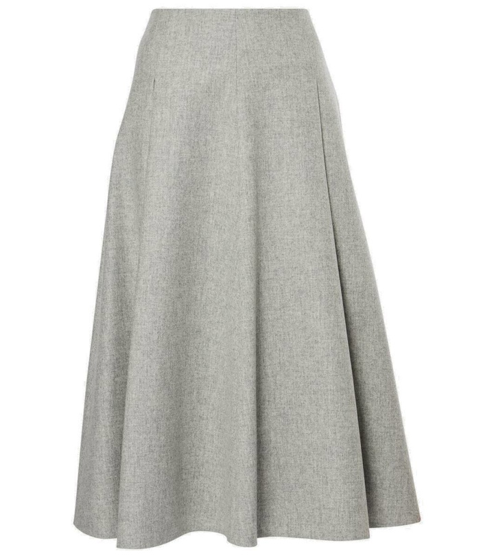 Photo: Brunello Cucinelli Wool and cashmere flannel midi skirt