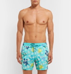 Vilebrequin - Moorise Mid-Length Glow-In-The-Dark Printed Swim Shorts - Men - Light blue