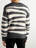 A.P.C. - Sebastien Striped Cotton and Alpaca-Blend Sweater - Gray