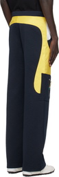 Casablanca Navy & Yellow Jacquard Nylon Cargo Pants