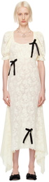 Yuhan Wang Off-White Puff Sleeve Midi Dress