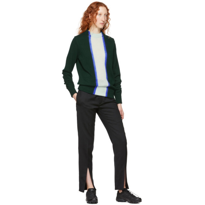 Namacheko Green Wool Striped Crewneck Sweater Namacheko