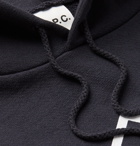 A.P.C. - Wayne Logo-Print Loopback Cotton-Blend Jersey Hoodie - Men - Navy