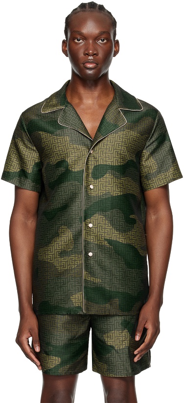 Photo: Balmain Khaki Camouflage Shirt