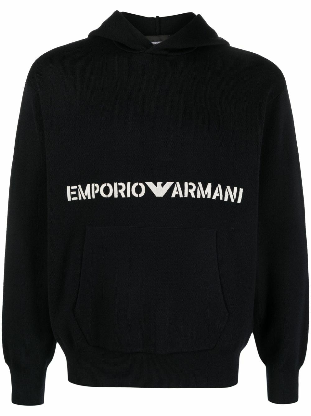 EMPORIO ARMANI - Logo Wool Blend Hoodie Emporio Armani