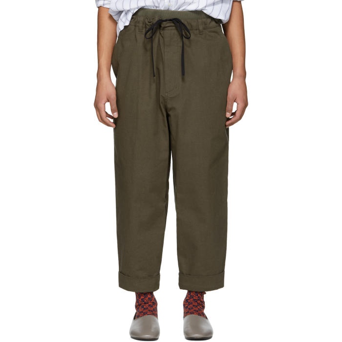 Photo: 3.1 Phillip Lim Brown Pull-On Rib Relaxed Trousers