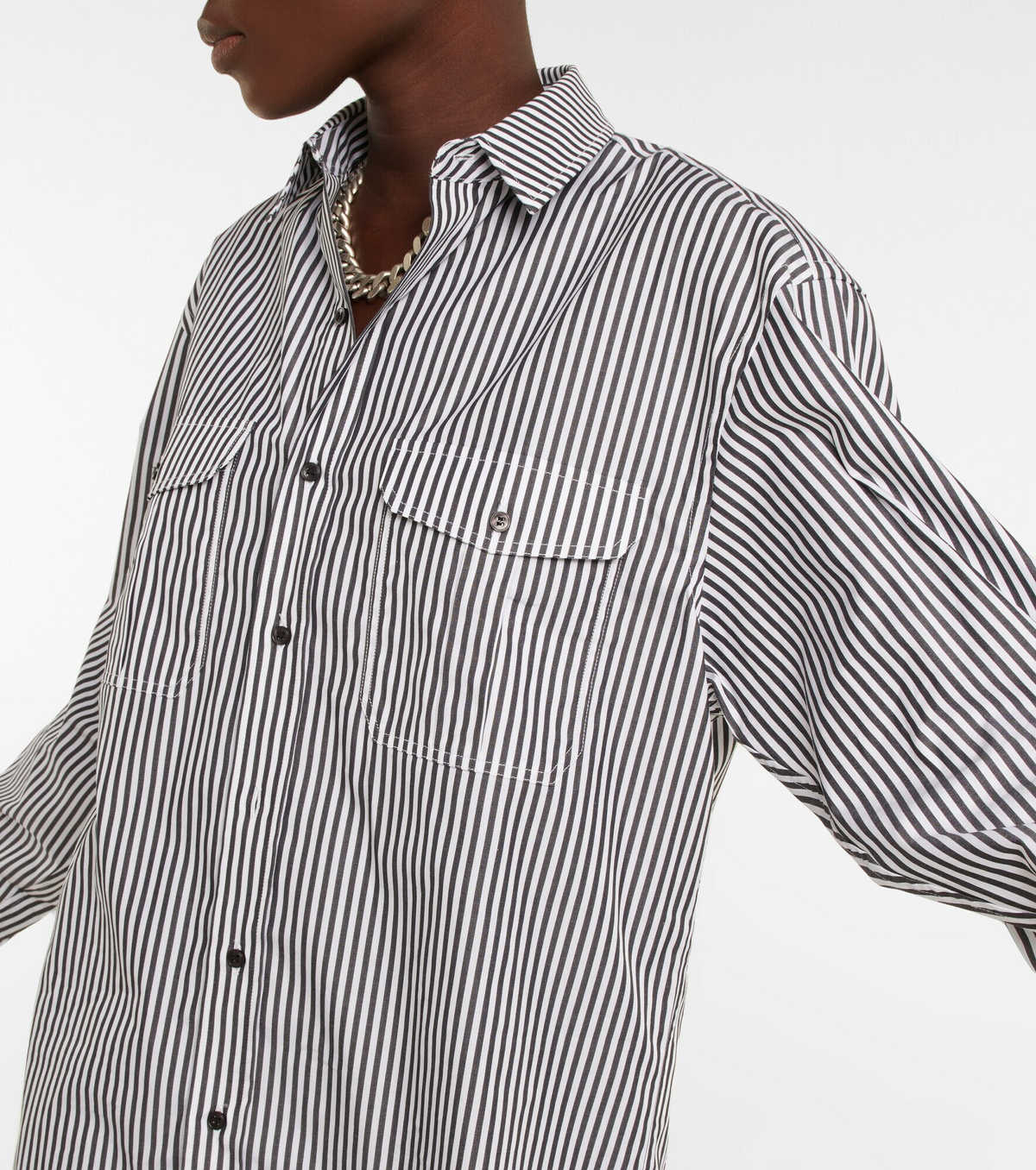 Wardrobe.NYC - Oversized striped cotton shirt WARDROBE.NYC