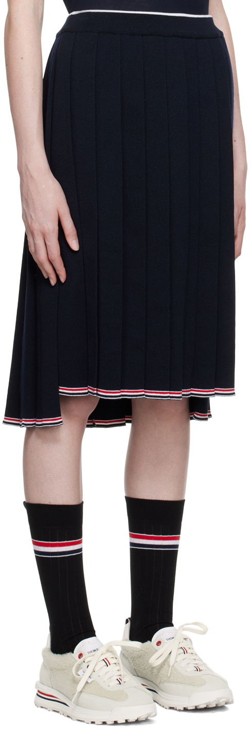THOM BROWNE MID-LENGTH PLEATED SKIRT IN GRAY