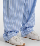 Miu Miu Striped cotton poplin wide-leg pants