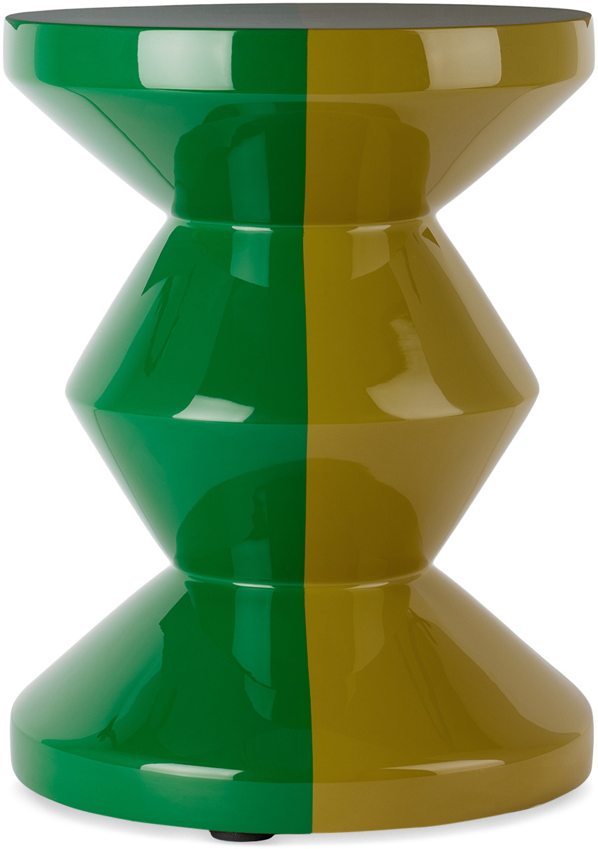 Photo: POLSPOTTEN Green & Yellow Zig Zag Unlikely Lovers Stool