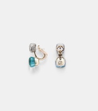 Pomellato Nudo 18kt rose and white gold earrings with topaz and diamonds