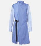Sacai Striped cotton poplin shirt dress