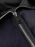 Yves Salomon - Shearling-Trimmed Quilted Wool and Silk-Blend Hooded Down Gilet - Blue
