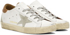 Golden Goose White & Brown Super-Star Classic Sneakers