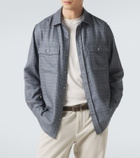 Agnona Checked wool, silk, and linen shirt