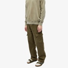 Wax London Men's Santo Herringbone Cargo Pant in Khaki