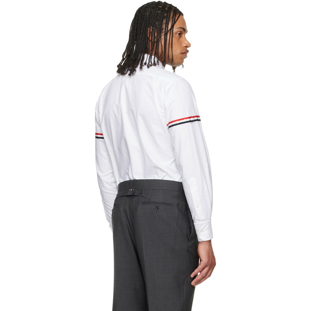 Thom Browne White Oxford RWB Armband Shirt