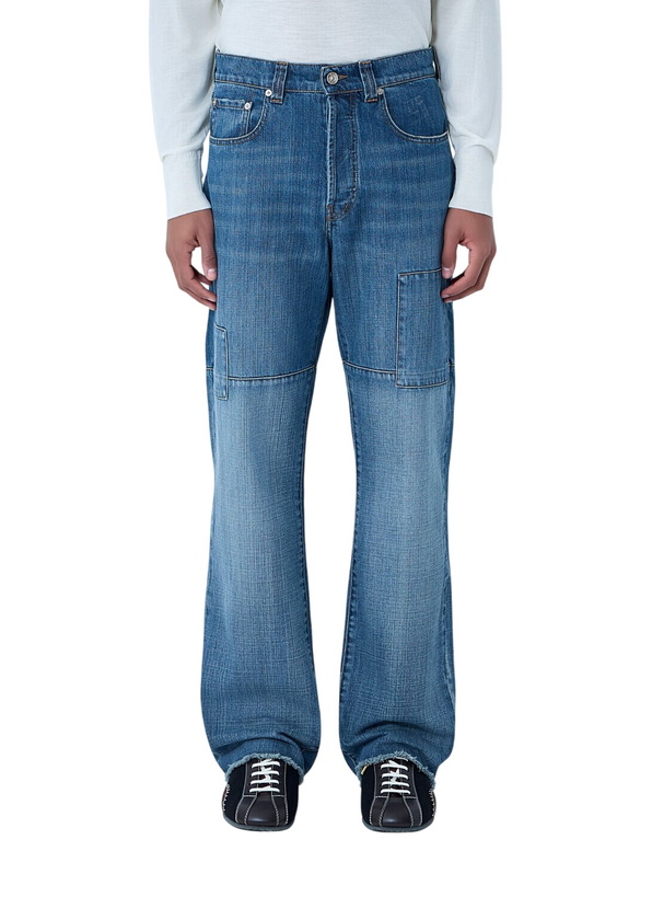Photo: Wales Bonner Patched Slub Wide-Leg Jeans