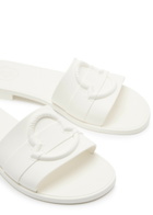 Moncler Logo Rubber Sliders White