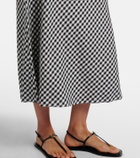 Rixo Amari lace-trimmed checked midi dress