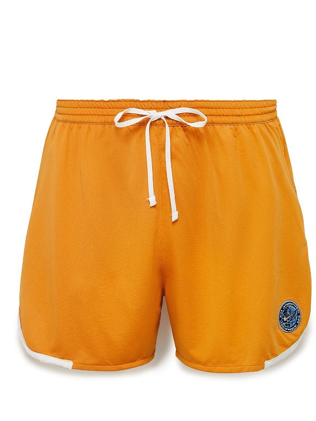 Photo: Nike Running - Heritage Straight-Leg Dri-FIT Mesh Drawstring Shorts - Orange