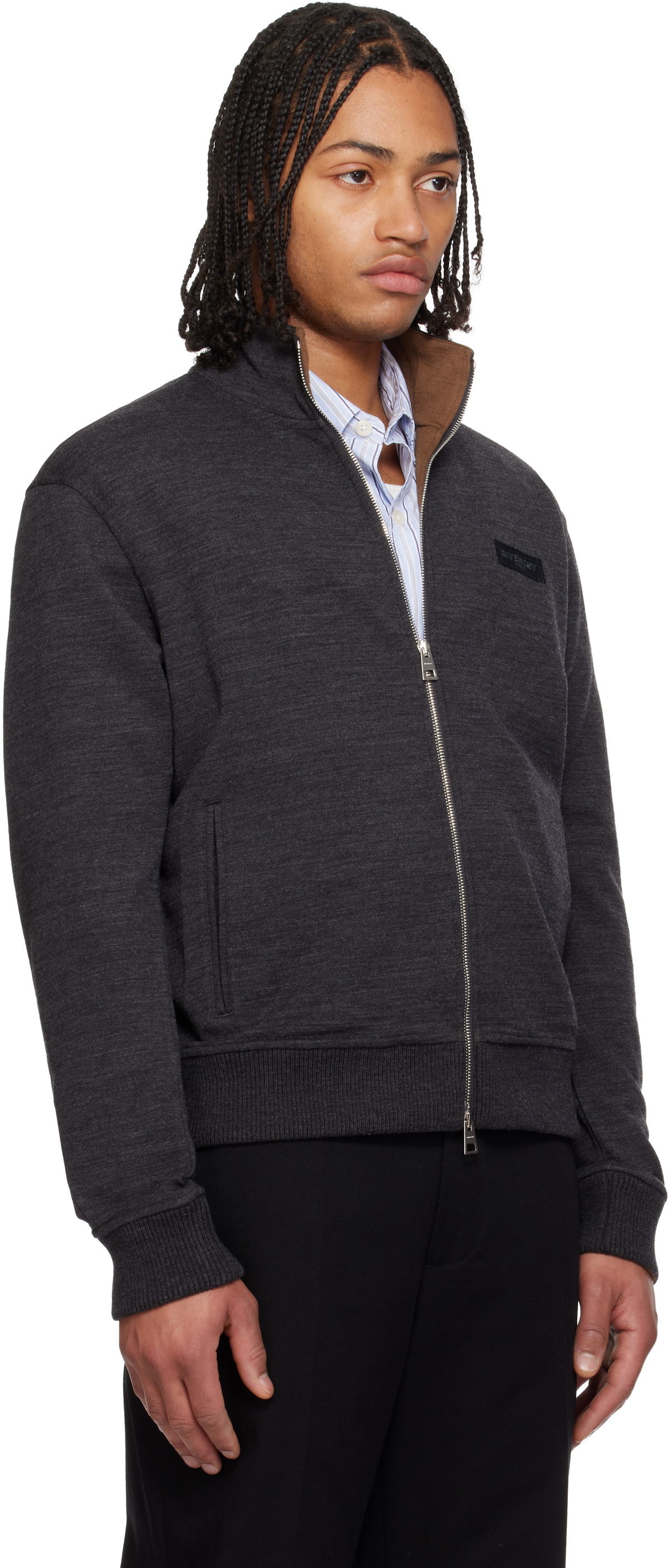 Givenchy Gray 'GIVENCHY Paris' Gros Grain Sweatshirt
