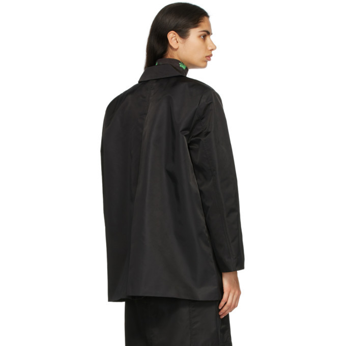 GANNI Black Nylon Oversized Blazer