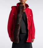 Prada Shearling-trimmed technical parka