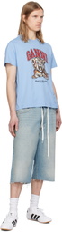 GANNI Blue Basic Jersey Tiger Relaxed T-shirt