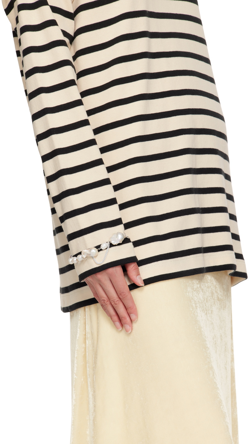 Jil Sander Silver & Off-White Pearl Bracelet