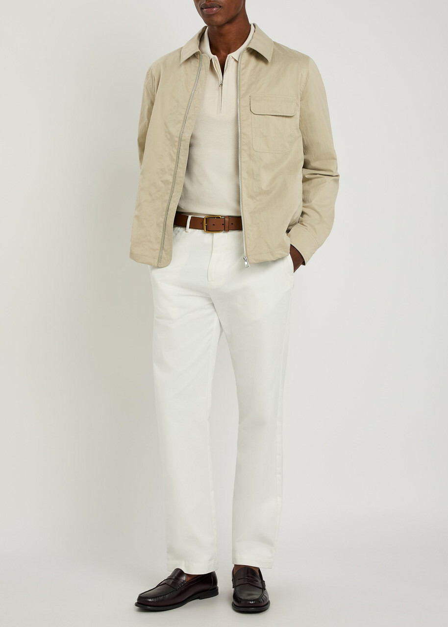 PS Paul Smith Brushed Poplin Harrington Jacket Beige