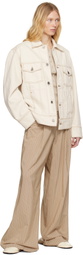 AMI Paris Off-White Cotton 'AMI Paris' Trucker Denim Jacket