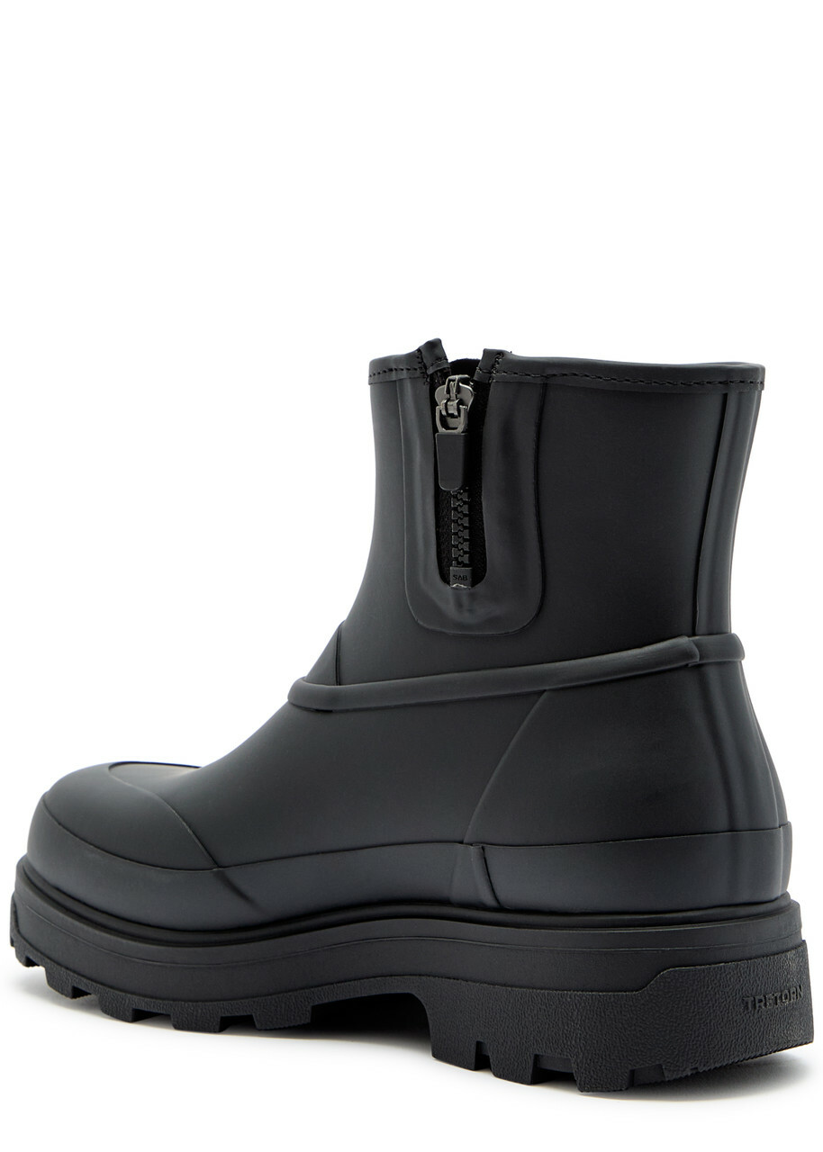 Kassl Editions X Tretorn Estelle Rubber Wellington Ankle Boots Black