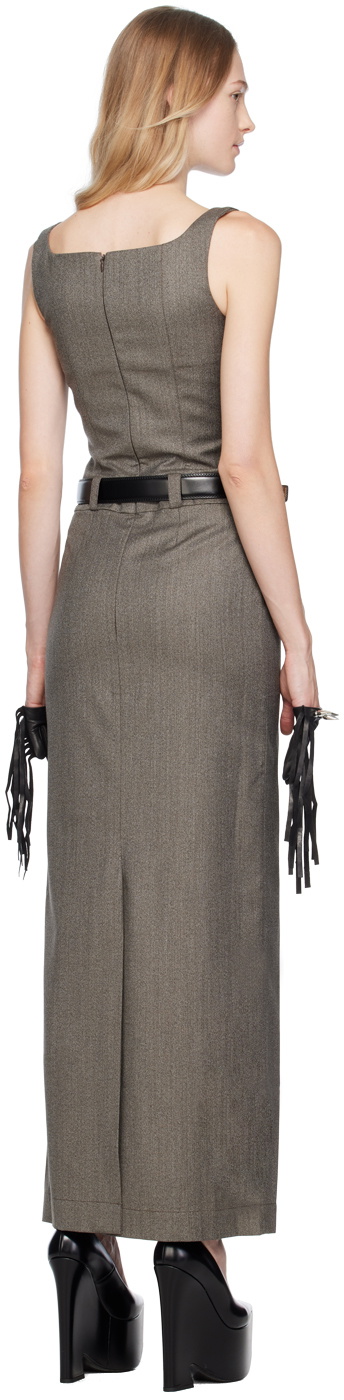Lado Bokuchava Gray Panting Maxi Dress