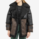 Shoreditch Ski Club Women's Reva Shearling Coat in Black/Bitter Chocolate Brown