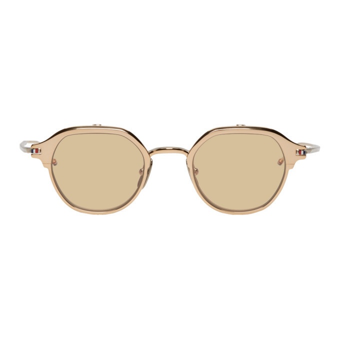 Photo: Thom Browne Gold and Silver TBS812 Flip-Up Sunglasses