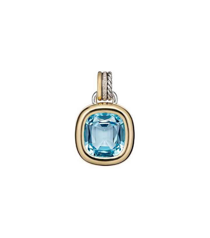 Photo: David Yurman DY Mercer® 18kt gold and sterling silver pendant with topaz and diamonds