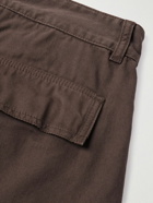 Carhartt WIP - Cole Wide-Leg Pleated Garment-Dyed Cotton-Twill Cargo Trousers - Brown