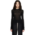 Rick Owens Black Tower Cropped Rib LS Hoodie