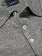 Drake's - Linen and Cotton-Blend Polo Shirt - Gray