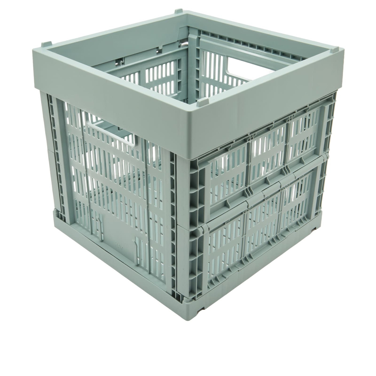 HAY Cube Recycled Colour Crate in Dusty Blue 