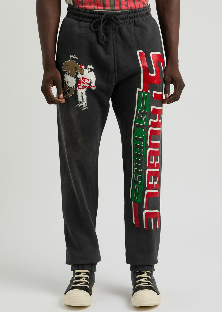 Saint Mxxxxxx Denim Tears Struggle Printed Cotton Sweatpants Saint Mxxxxxx Denim Tears Struggle Printed Cotton Sweatpants