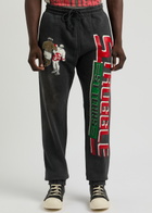 Saint Mxxxxxx Denim Tears Struggle Printed Cotton Sweatpants Black