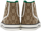 Gucci Beige 'Gucci Tennis 1977' High-Top Sneakers