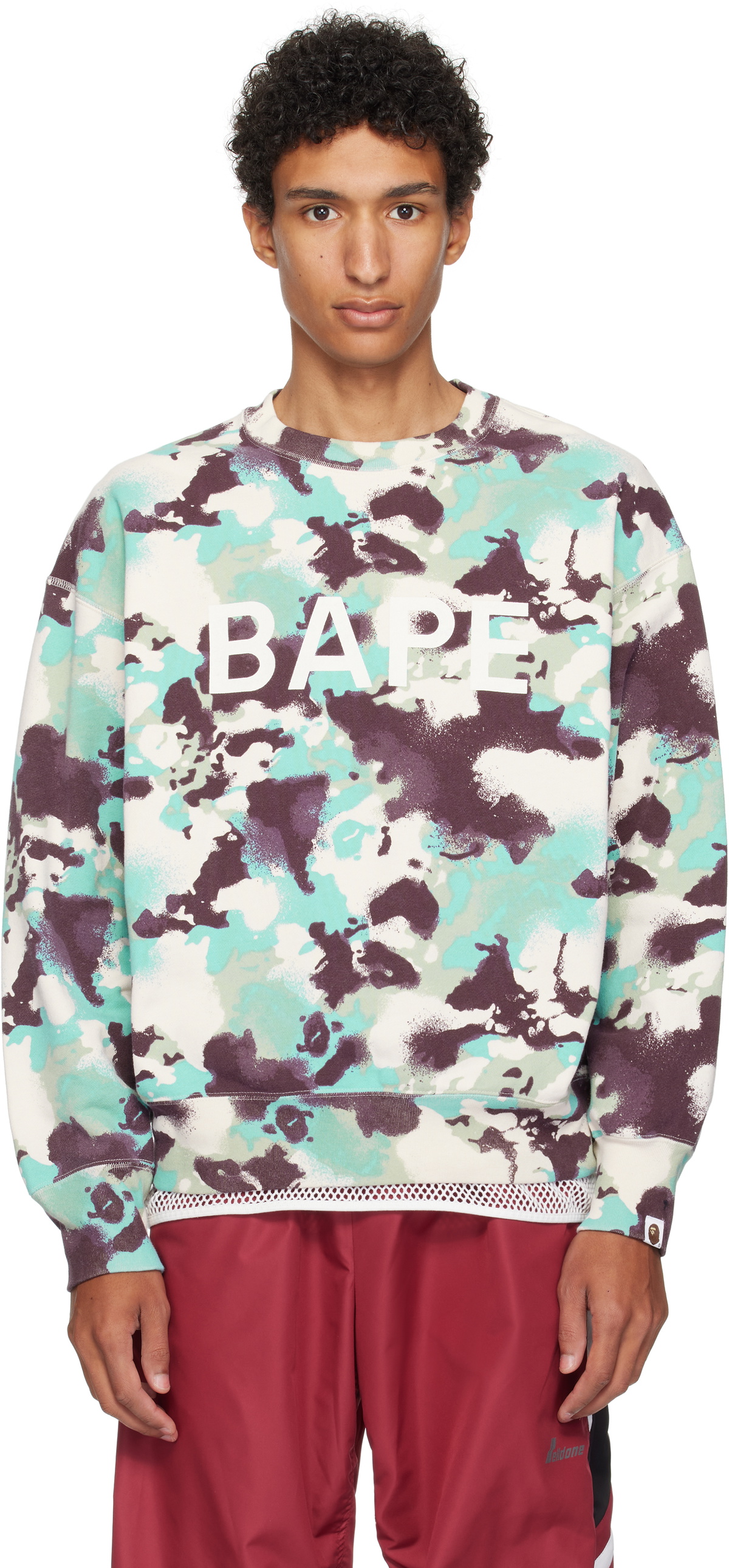 BAPE Blue & Purple Map Camo Crewneck Sweatshirt
