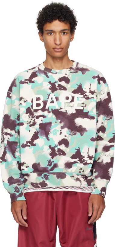 Photo: BAPE Blue & Purple Map Camo Crewneck Sweatshirt