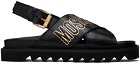 Moschino Black Criss-Cross Sandals