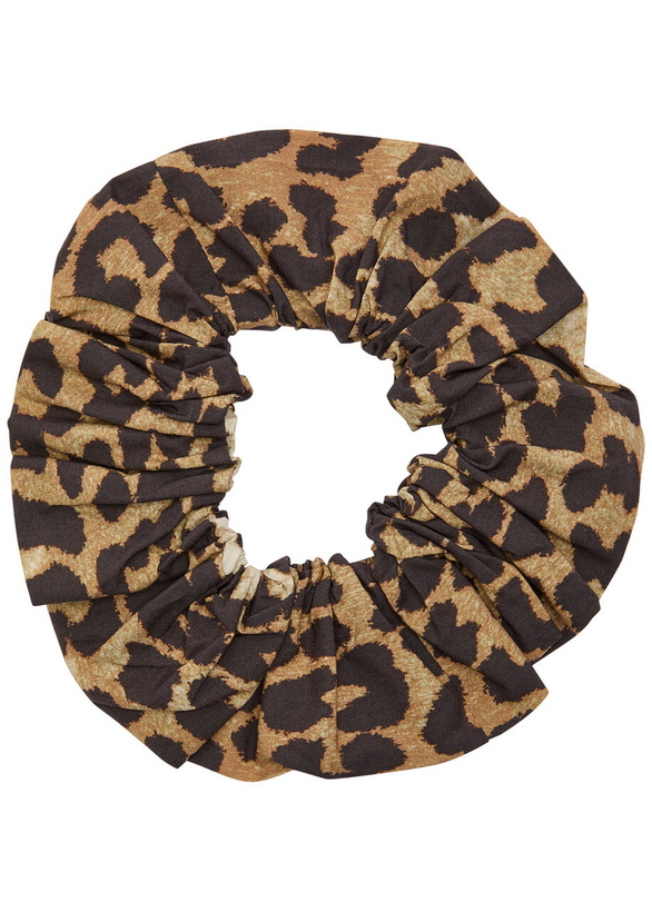 Photo: Ganni Leopard-print Nylon-blend Scrunchie - One Size
