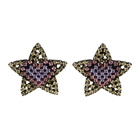Ashley Williams Black and Yellow Star Heart Clip-On Earrings