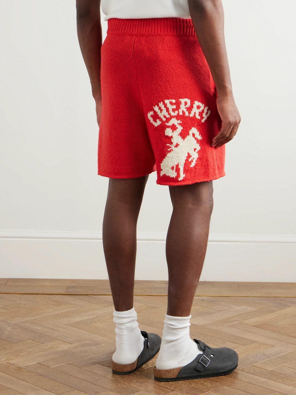 Cherry Los Angeles - Straight-Leg Cotton Drawstring Shorts - Red